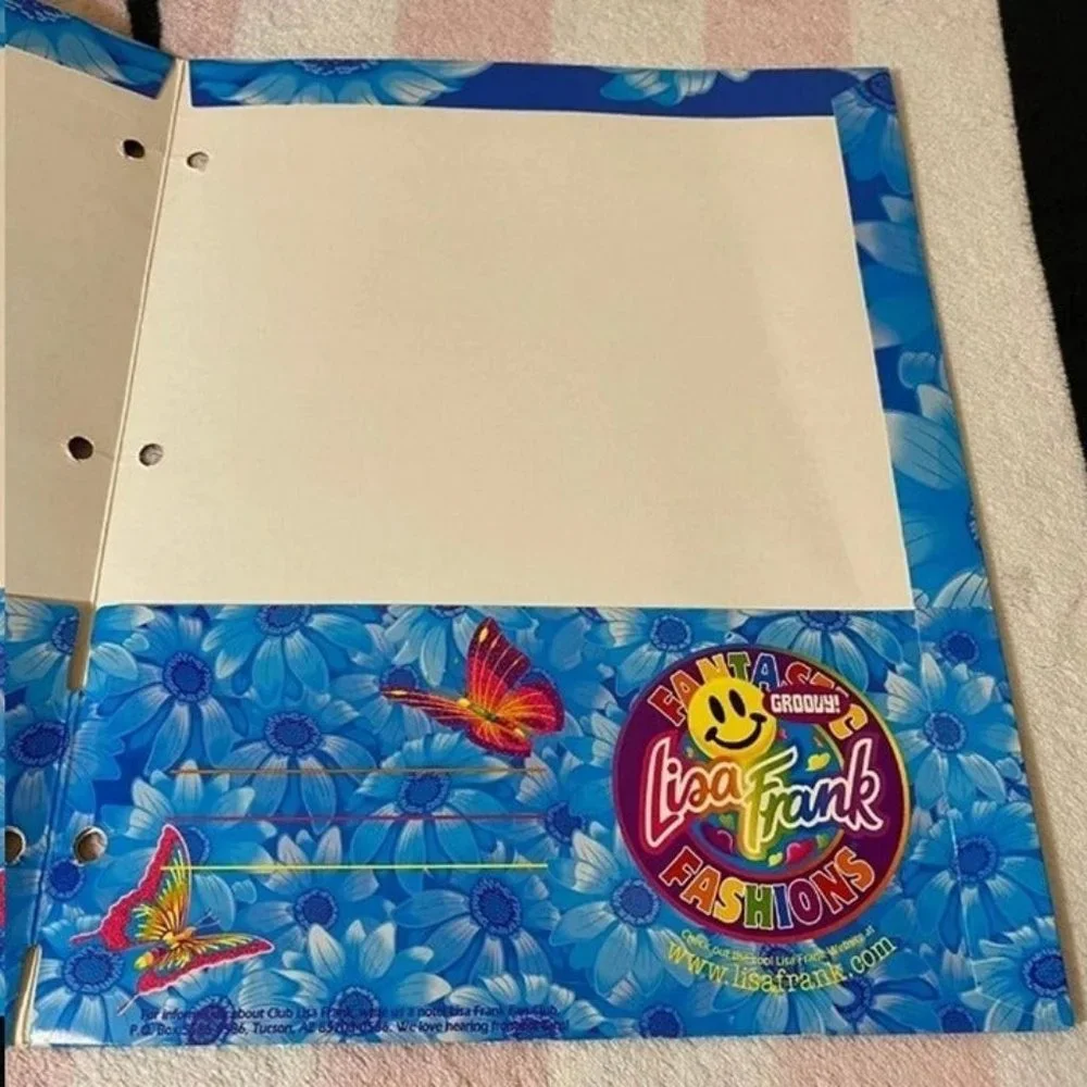 Vintage Lisa Frank Butterflies Flowers Fantastic Fashions Groovy Folder